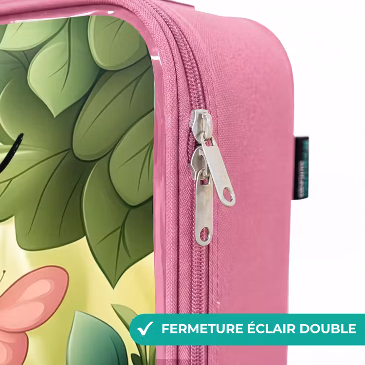 Valise enfant avec nom - Rose - Cheval - Fleurs - Papillons — 7