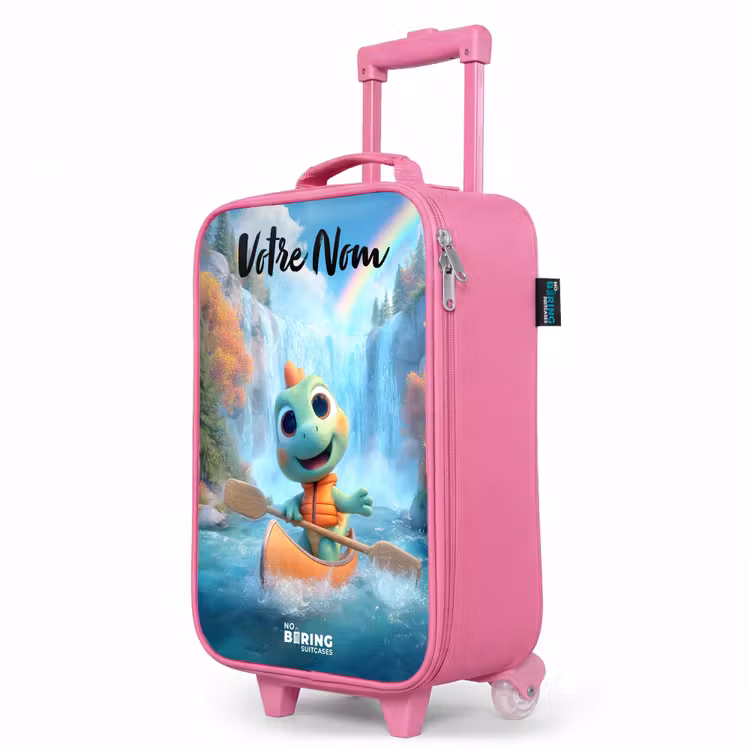 Valise enfant avec nom - Rose - Dino - Nature - Cascade — 8