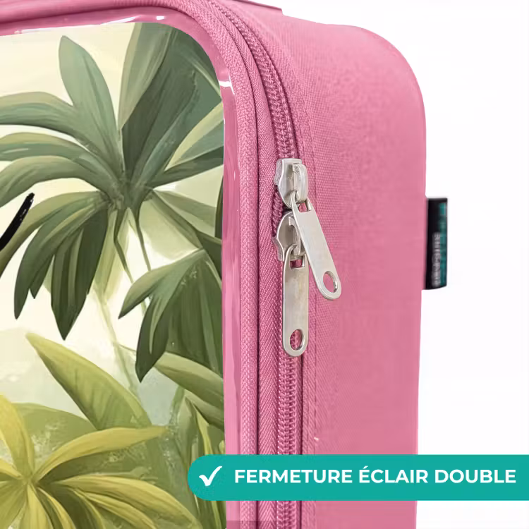 Valise enfant avec nom - Rose - Éléphant - Tigre - Forêt - Jungle — 7