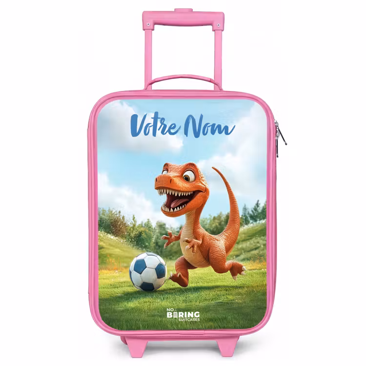 Valise enfant avec nom - Rose - Football - Dino - Sports — 1