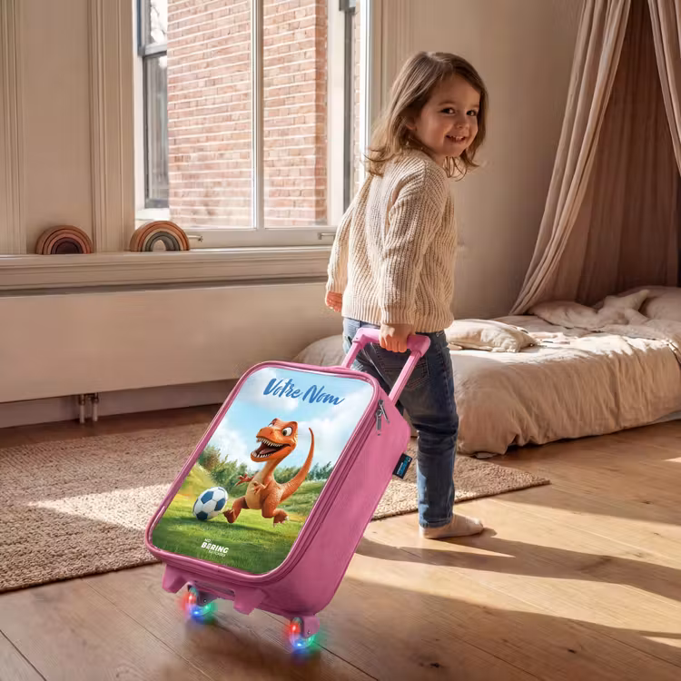 Valise enfant avec nom - Rose - Football - Dino - Sports — 2