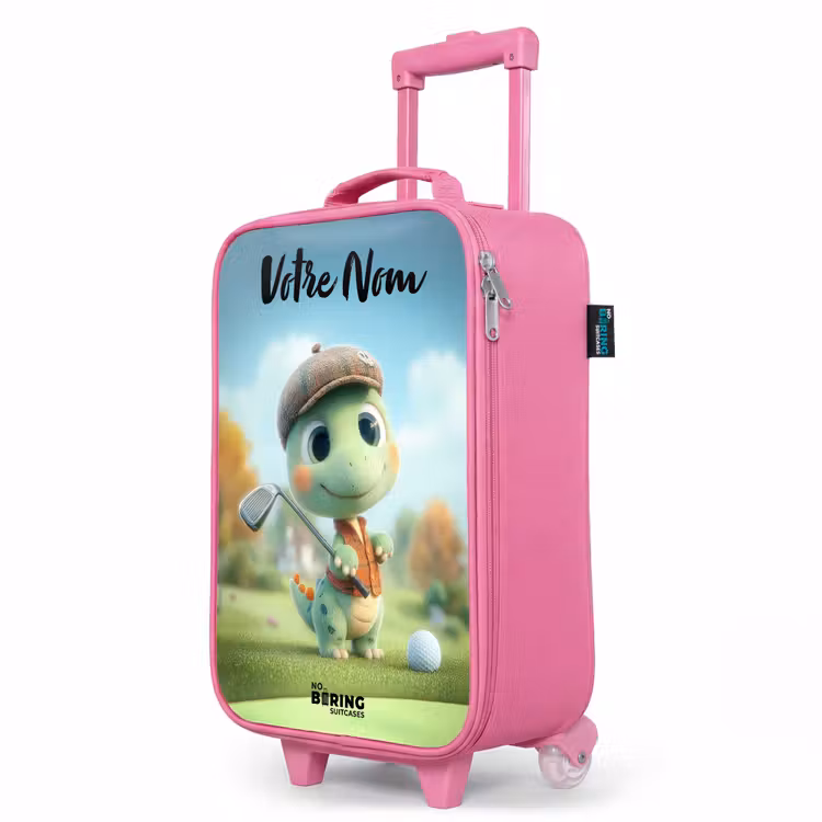 Valise enfant avec nom - Rose - Golf - Dino - Vert — 8