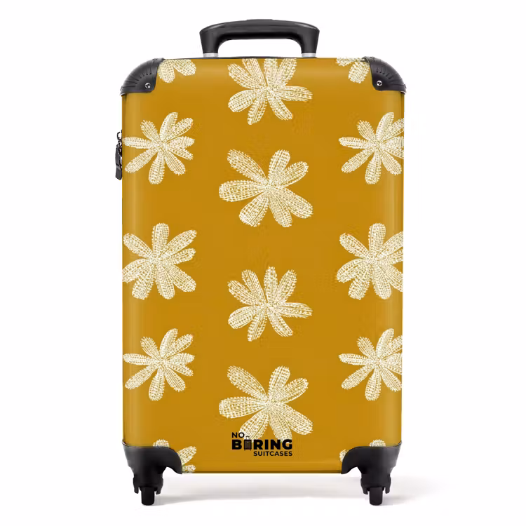 Valise - Fleur - Ludique - Jaune ocre — 1