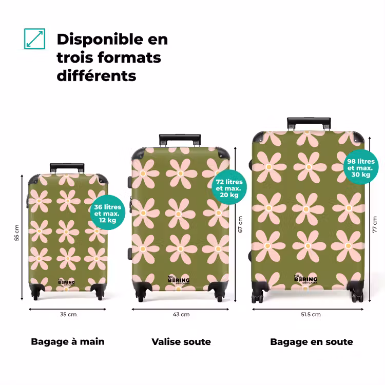 Valise - Fleur - Moderne - Vert — 3