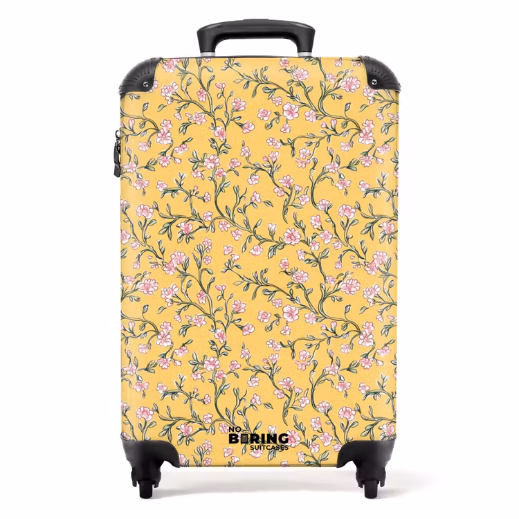 Valise - Fleurs - Motif - Jaune — 1