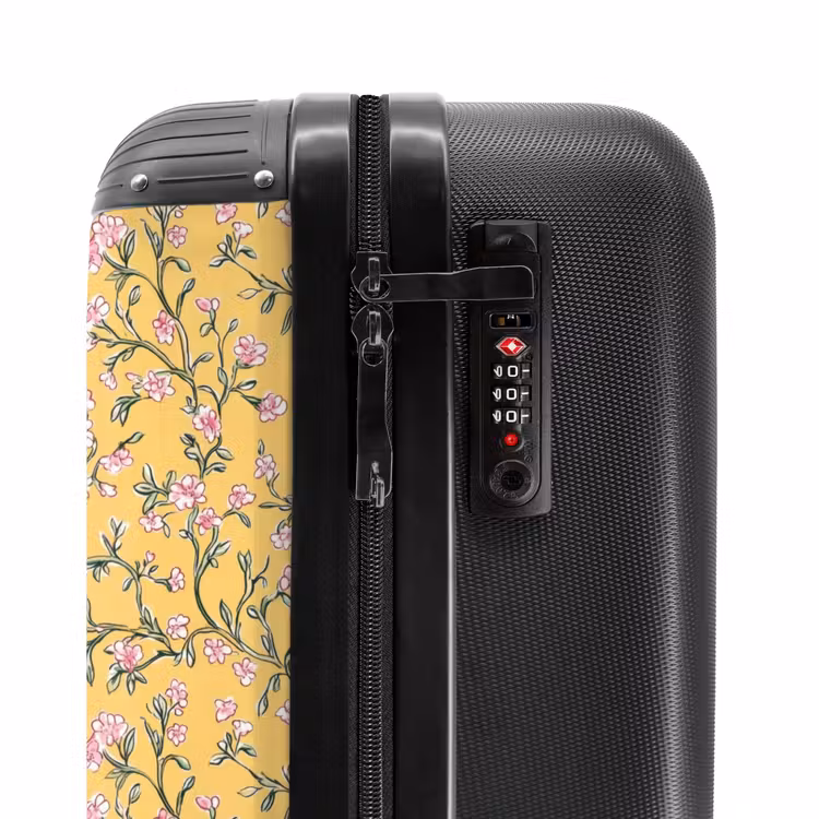 Valise - Fleurs - Motif - Jaune — 6