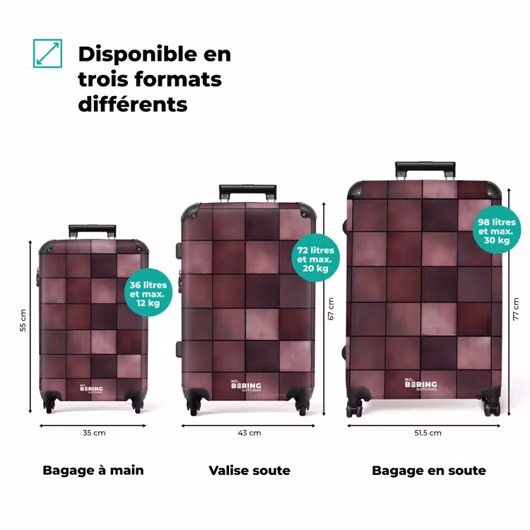Valise - Carré - Carrelage - Motif - Violet — 3