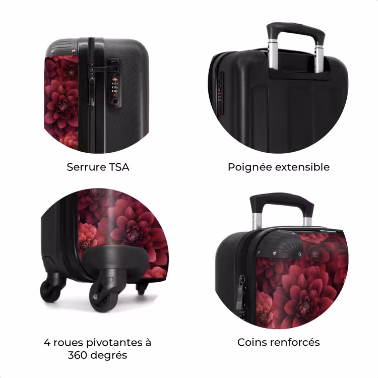 Valise - Dahlias - Fleurs - Rouge — 8