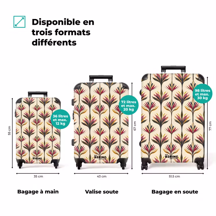 Valise - Éventail - Motif - Coloré — 3