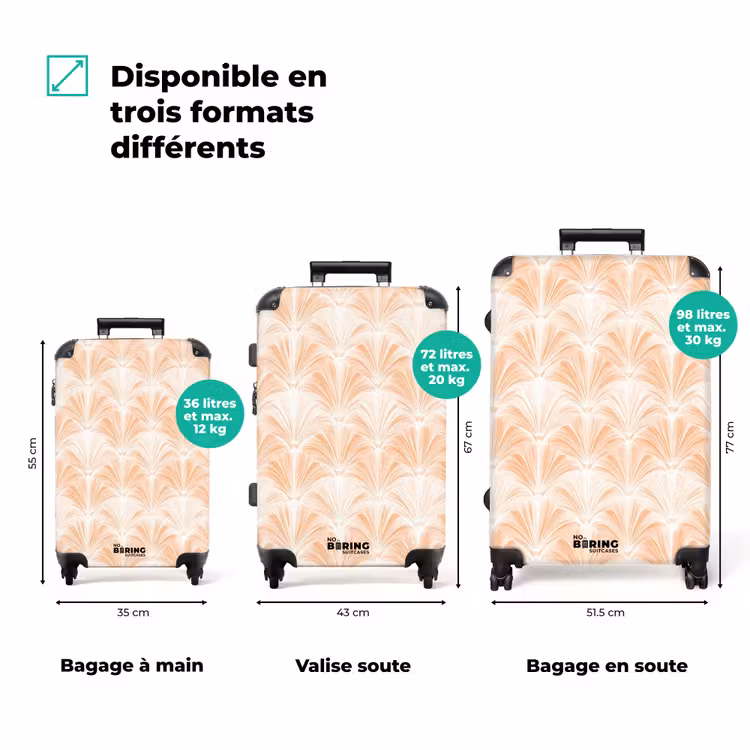 Valise - Eventail - Motif - Pêche — 3