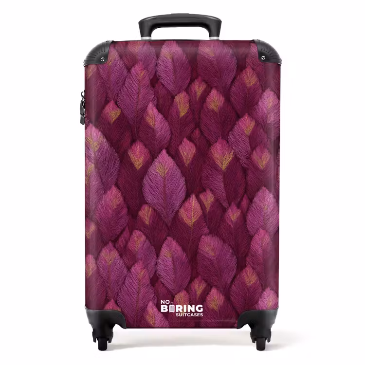 Valise - Feuilles - Motif - Bourgogne — 1