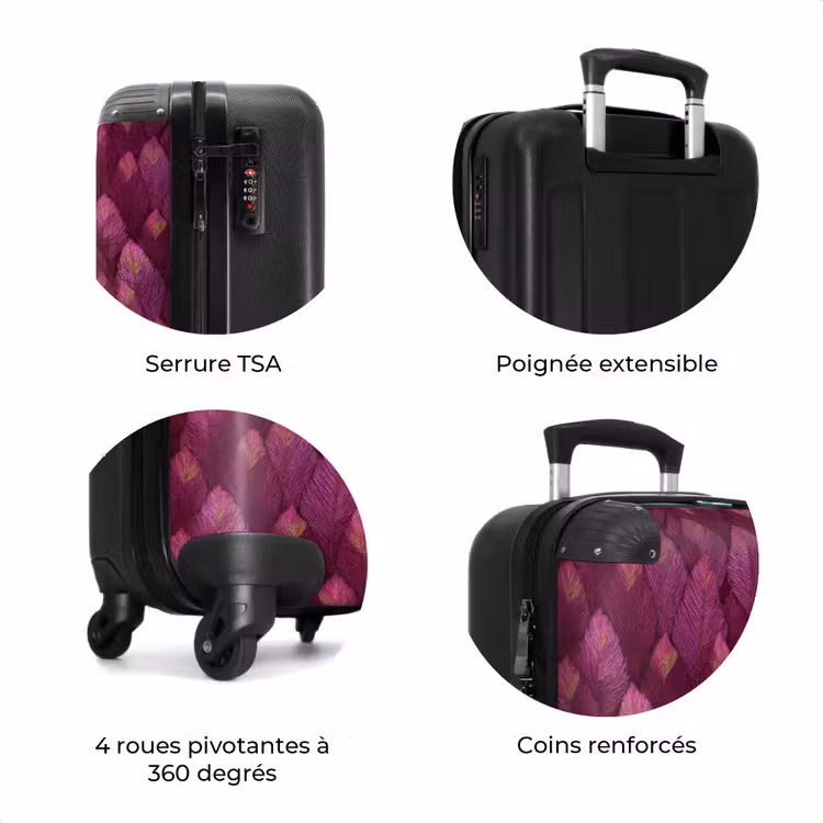 Valise - Feuilles - Motif - Bourgogne — 8