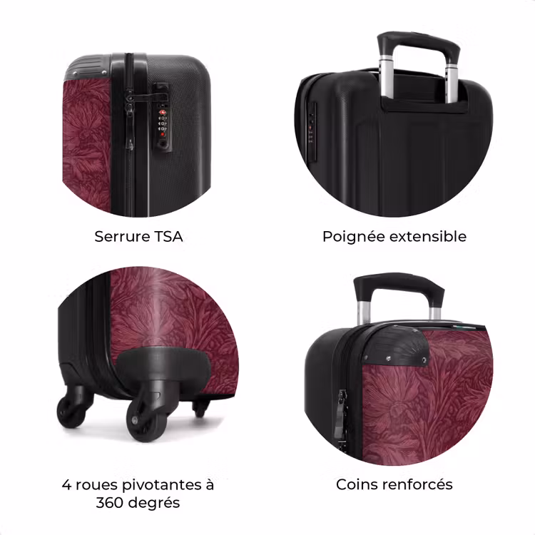 Valise - Feuilles - Motif - Violet — 8