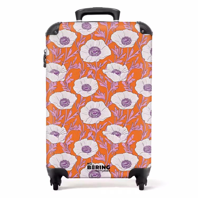 Valise - Fleurs - Graphique - Orange — 1
