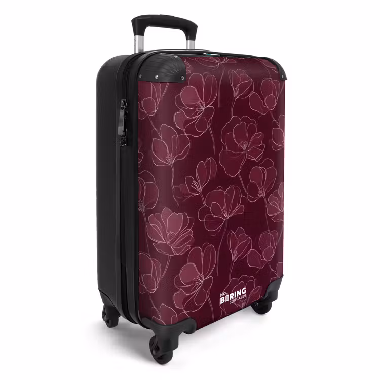 Valise - Fleurs - Motif - Bourgogne — 2