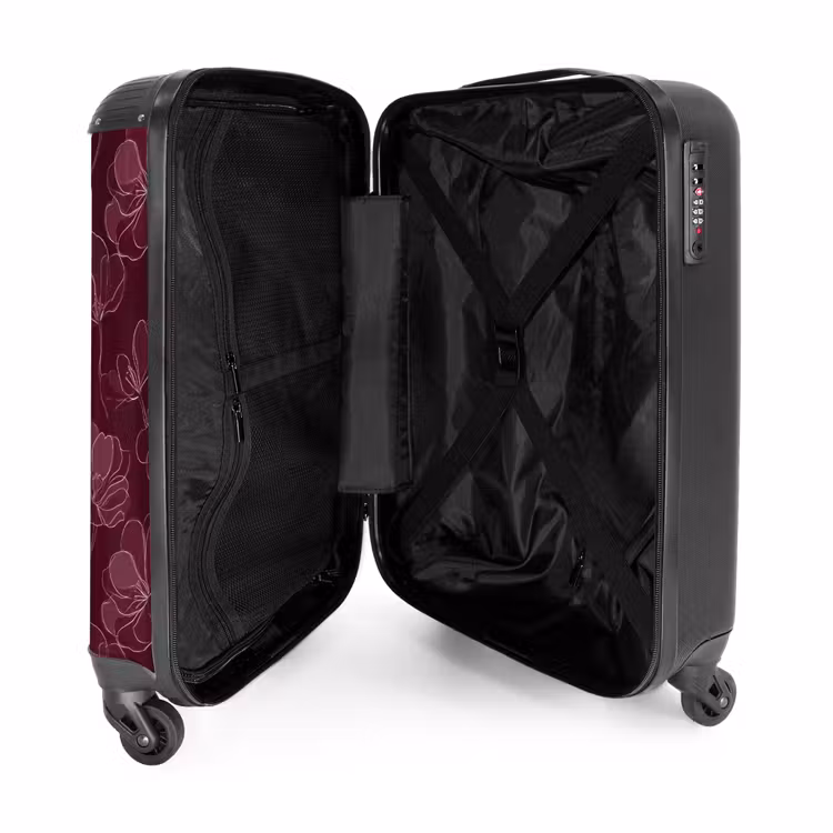 Valise - Fleurs - Motif - Bourgogne — 5