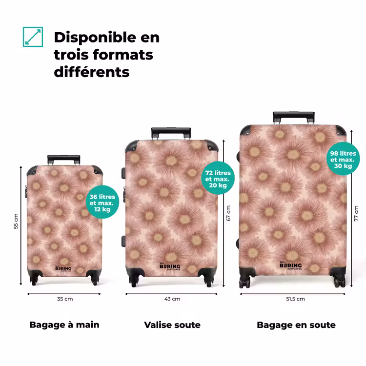 Valise - Gerbera - Fleurs - Rose — 3
