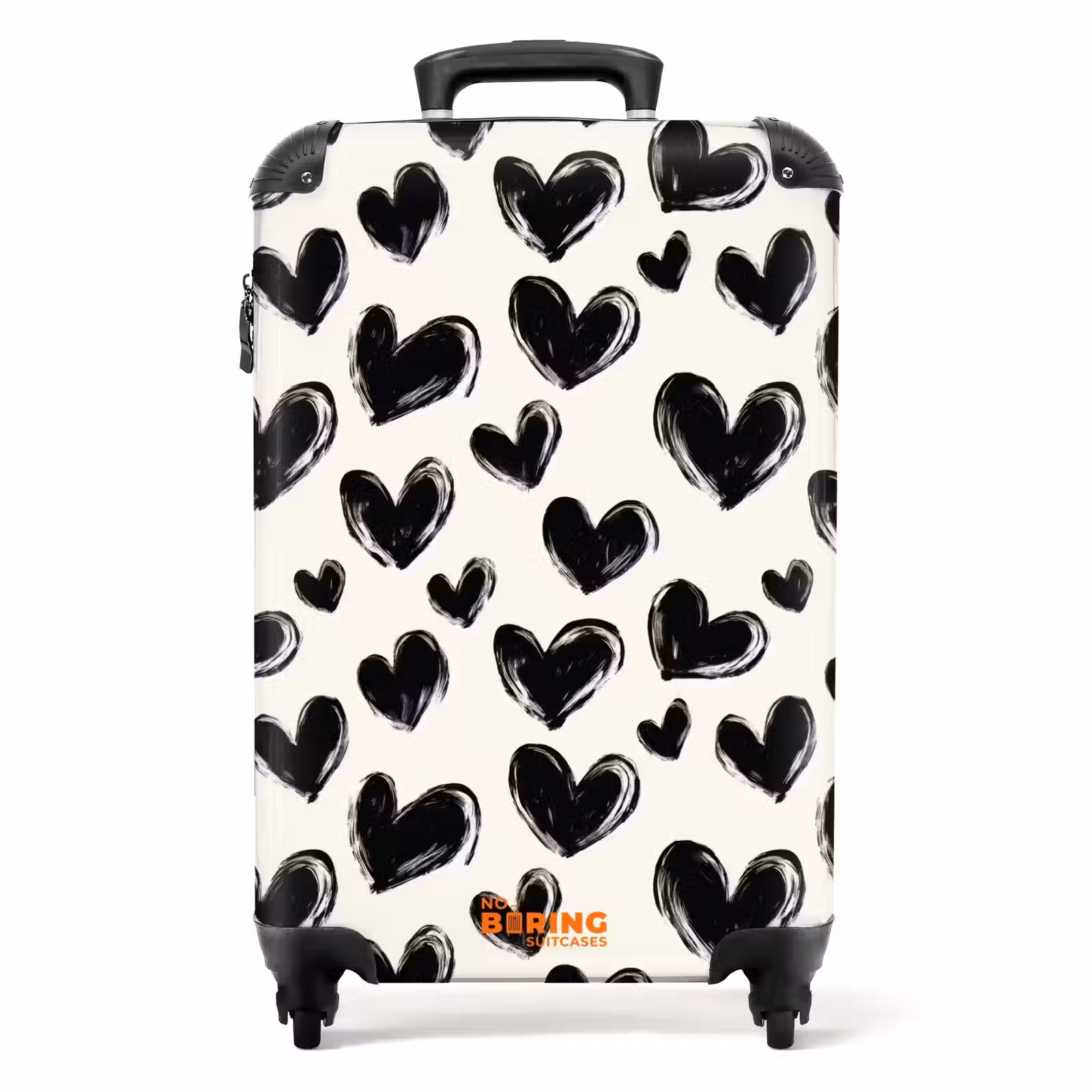 Valise - Coeurs - Motif - Noir — 1