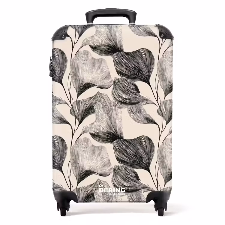 Valise - Botanique - Feuilles - Noir — 1