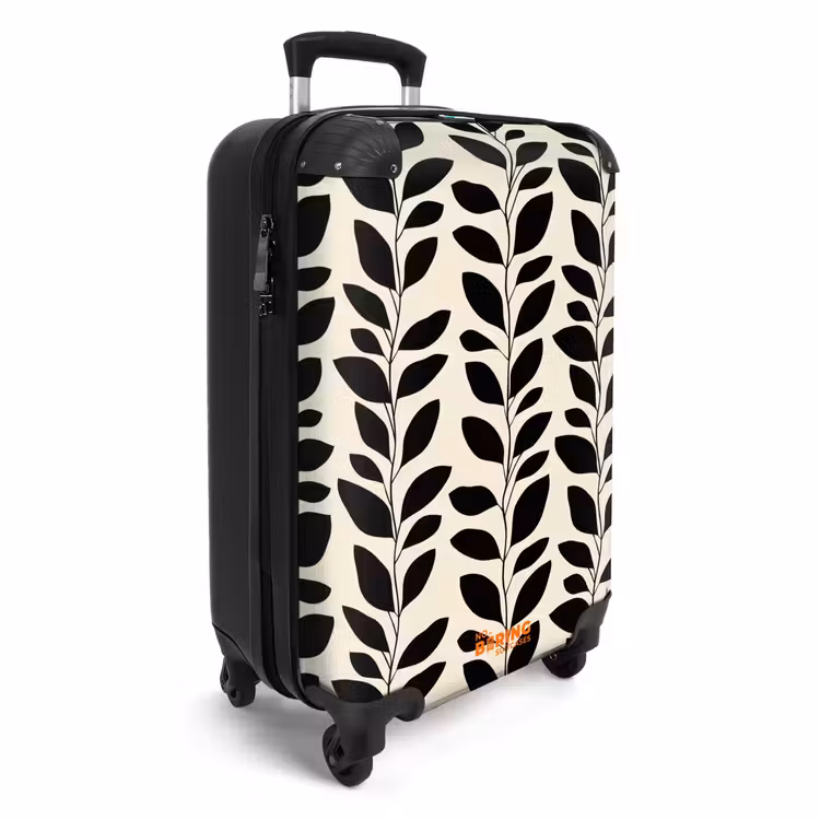 Valise - Botanique - Motif - Noir - Beige — 2
