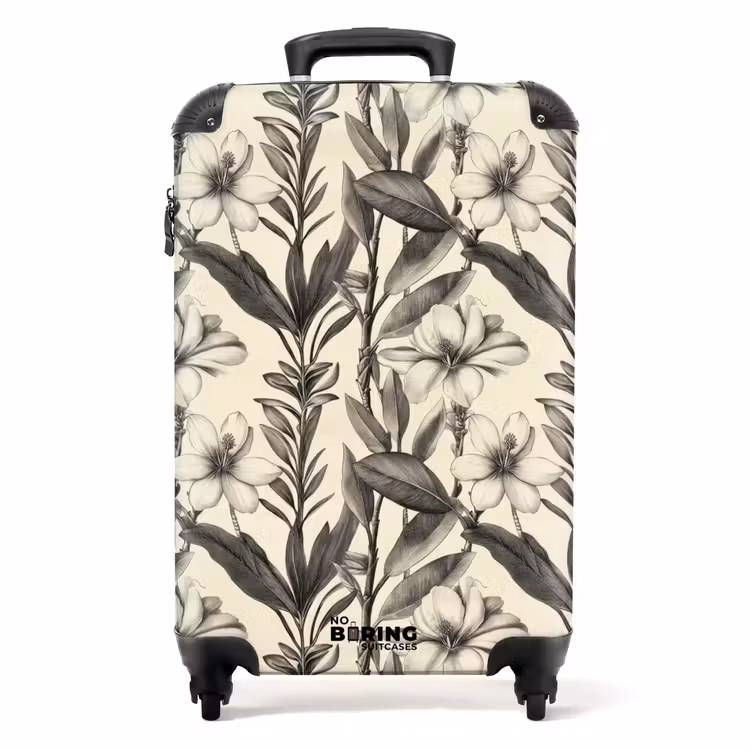 Valise - Classique - Botanique - Noir - Beige — 1