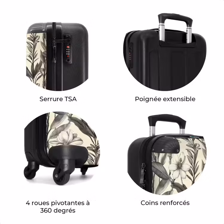 Valise - Classique - Botanique - Noir - Beige — 8