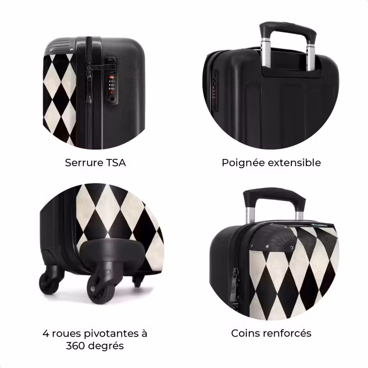 Valise - Classique - Motif - Noir — 8