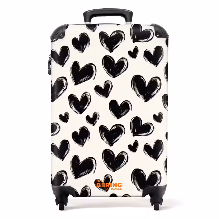 Valise - Coeurs - Motif - Noir — 1