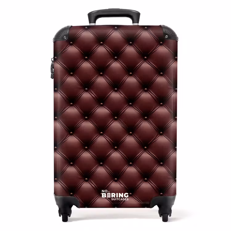 Valise - Cuir - Motif - Bordeaux — 1
