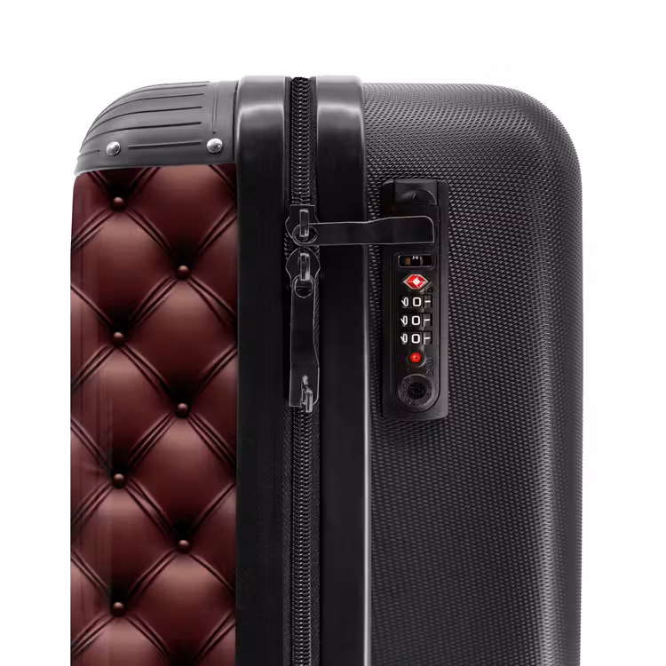 Valise - Cuir - Motif - Bordeaux — 6