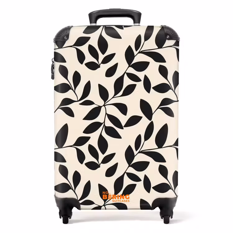 Valise - Elégant - Motif - Noir - Beige — 1