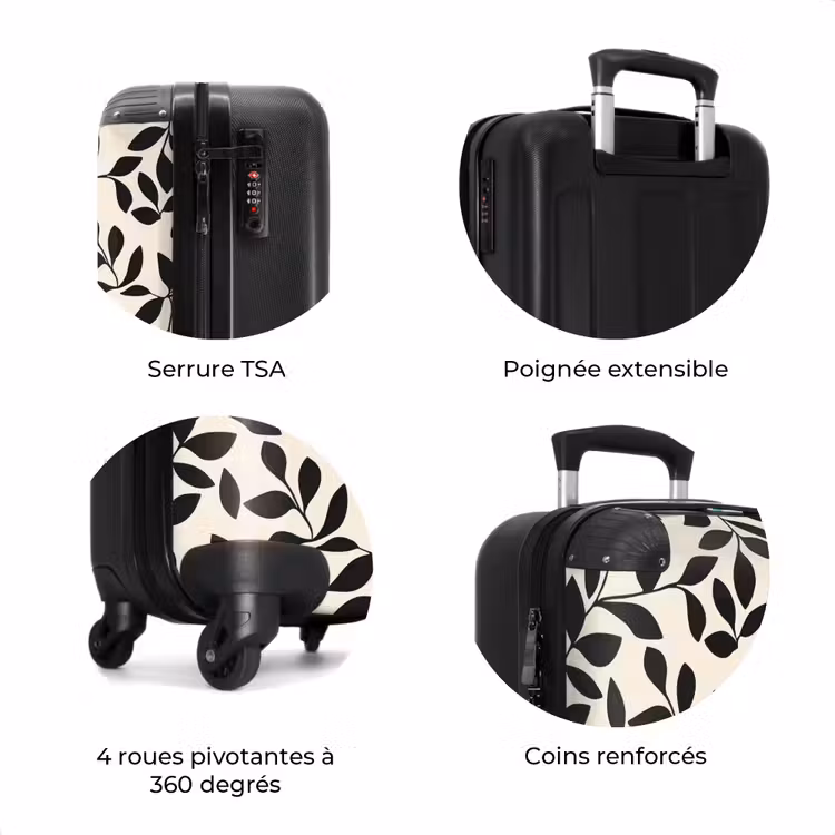 Valise - Elégant - Motif - Noir - Beige — 8