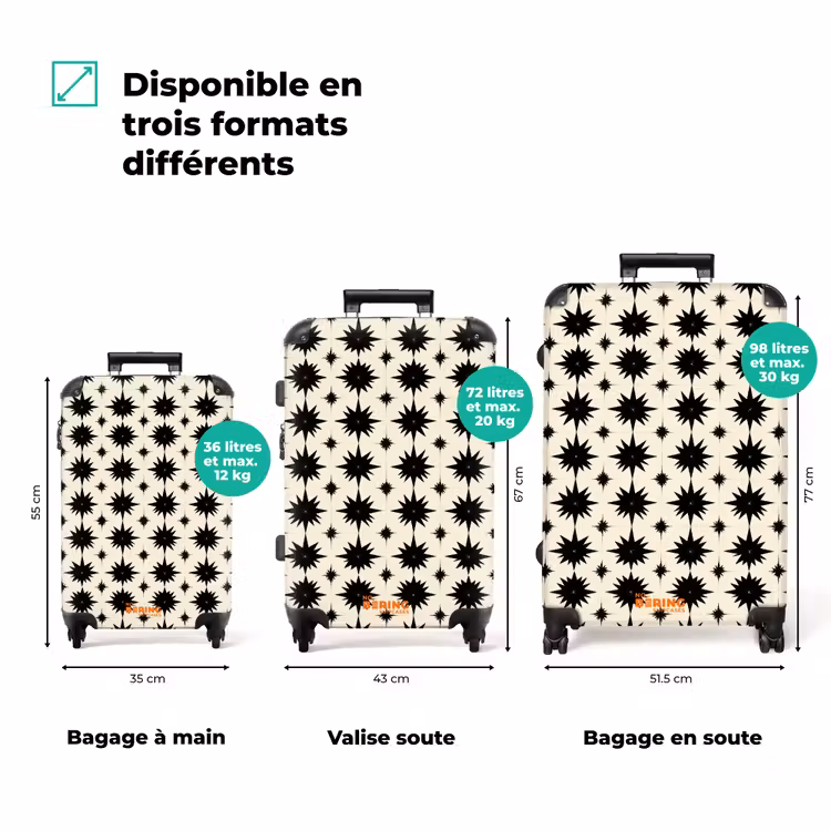 Valise - Étoiles - Géométrique - Noir — 3