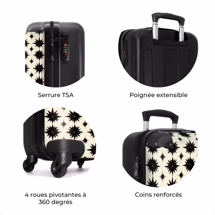 Valise - Étoiles - Géométrique - Noir — 8