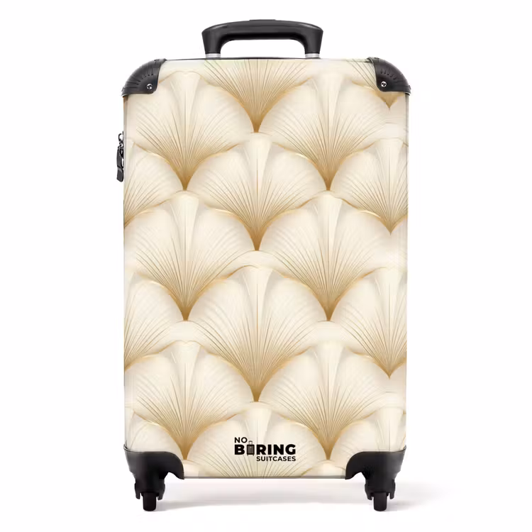 Valise - Eventail - Motif - Or — 1