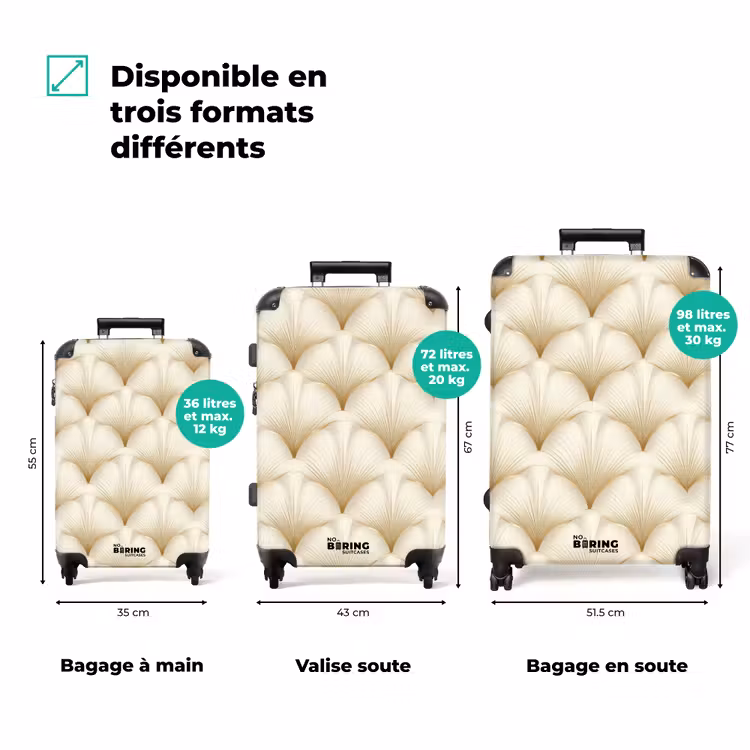 Valise - Eventail - Motif - Or — 3