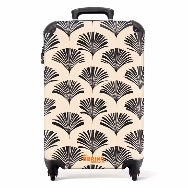 Valise - Eventails - Botanique - Noir - Beige — 1