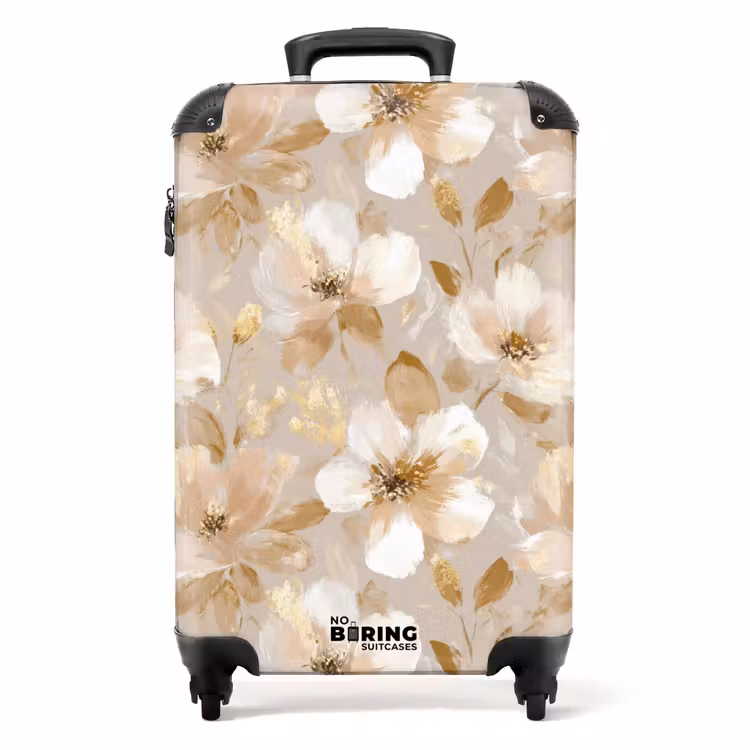 Valise - Fleurs - artistique - or — 1