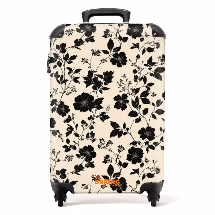 Valise - Fleurs - Motif - Noir — 1