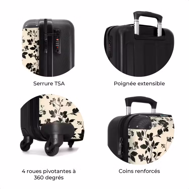 Valise - Fleurs - Motif - Noir — 8