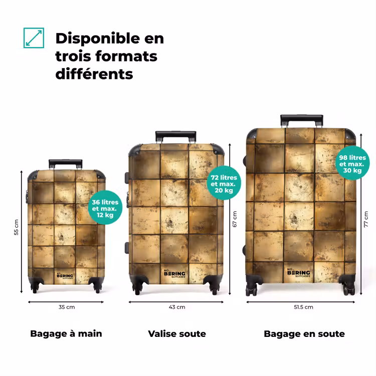 Valise - Géométrique - Carreaux - Or — 3