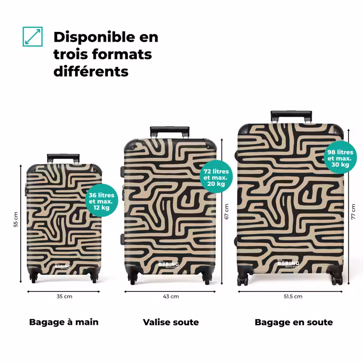 Valise - Graphique - Lignes - Noir — 3