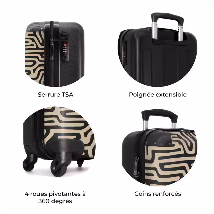 Valise - Graphique - Lignes - Noir — 8