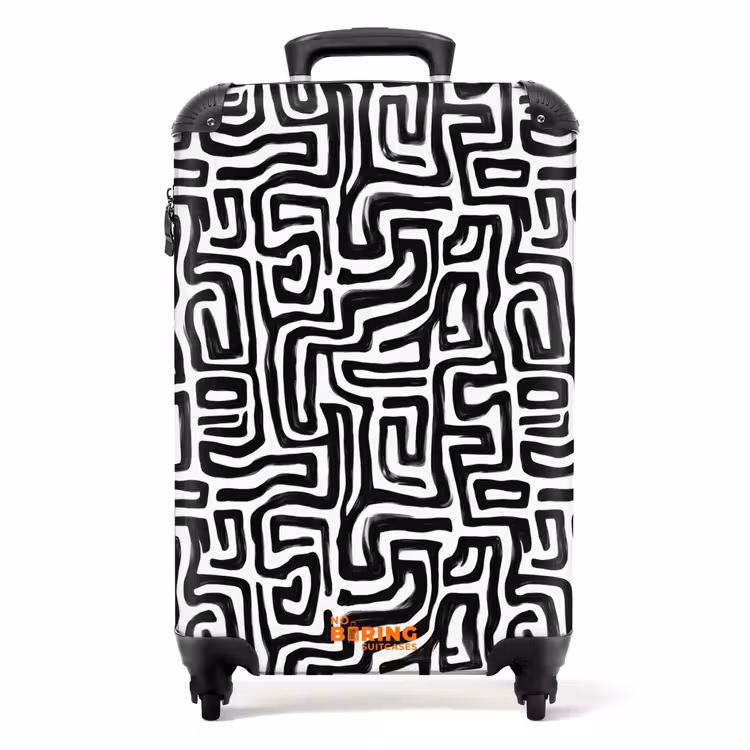 Valise - Graphique - Lignes - Noir et blanc — 1
