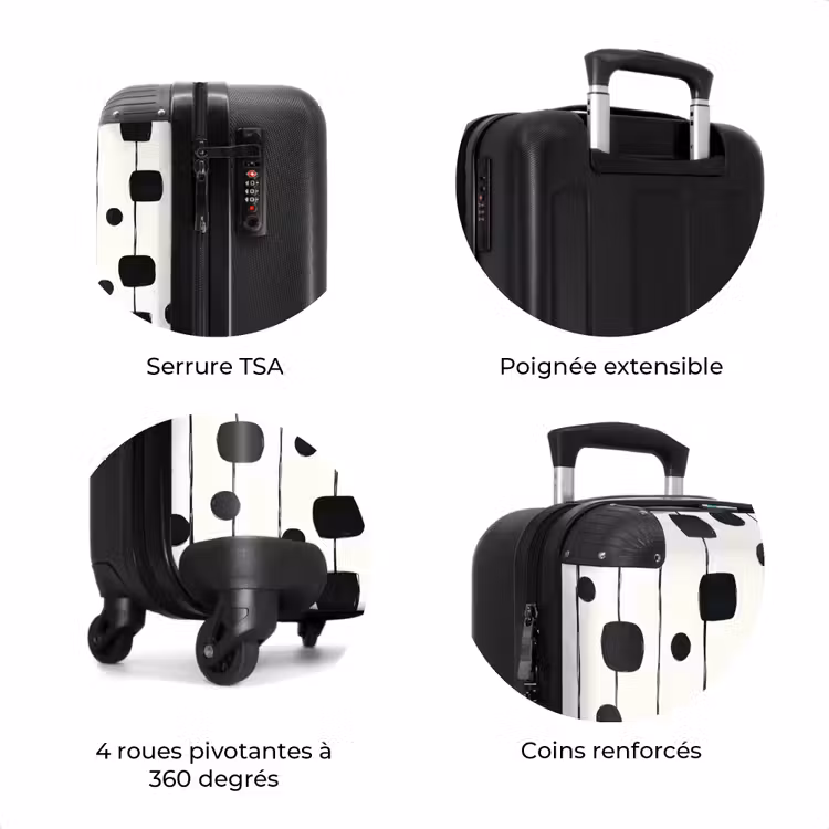 Valise - Graphique - Moderne - Noir — 8