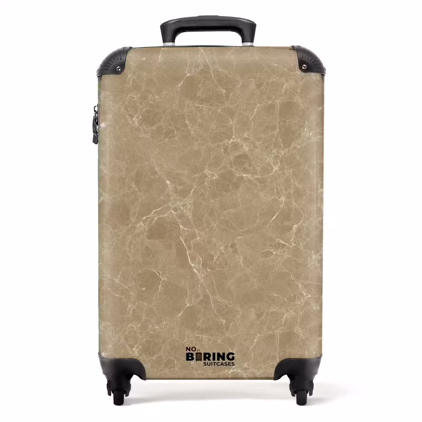 Valise - Beige - Marbre - Veines blanches — 1