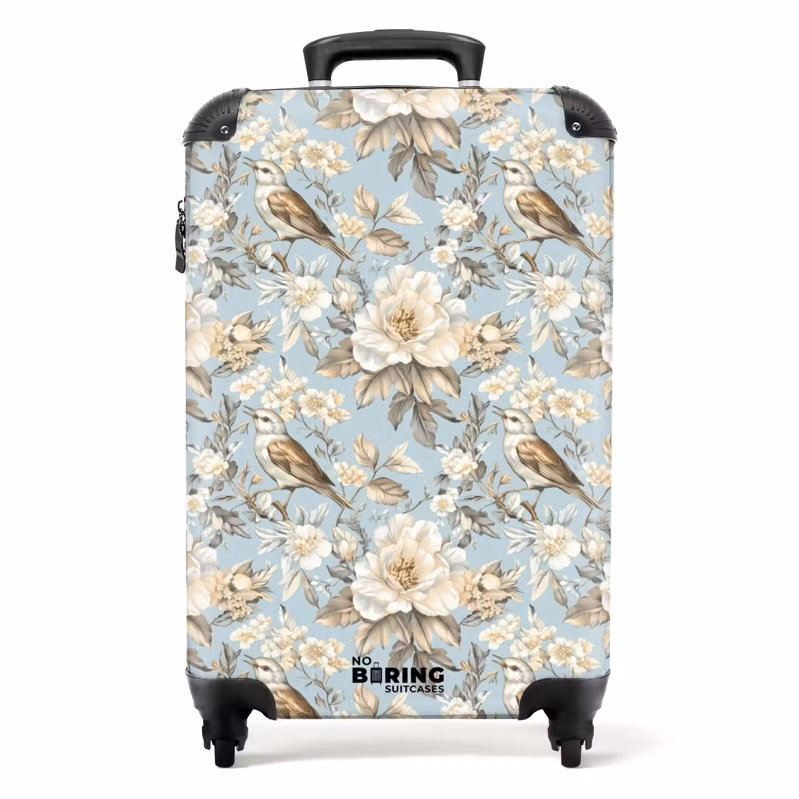 Valise - Botanique - Oiseau chanteur - Bleu — 1