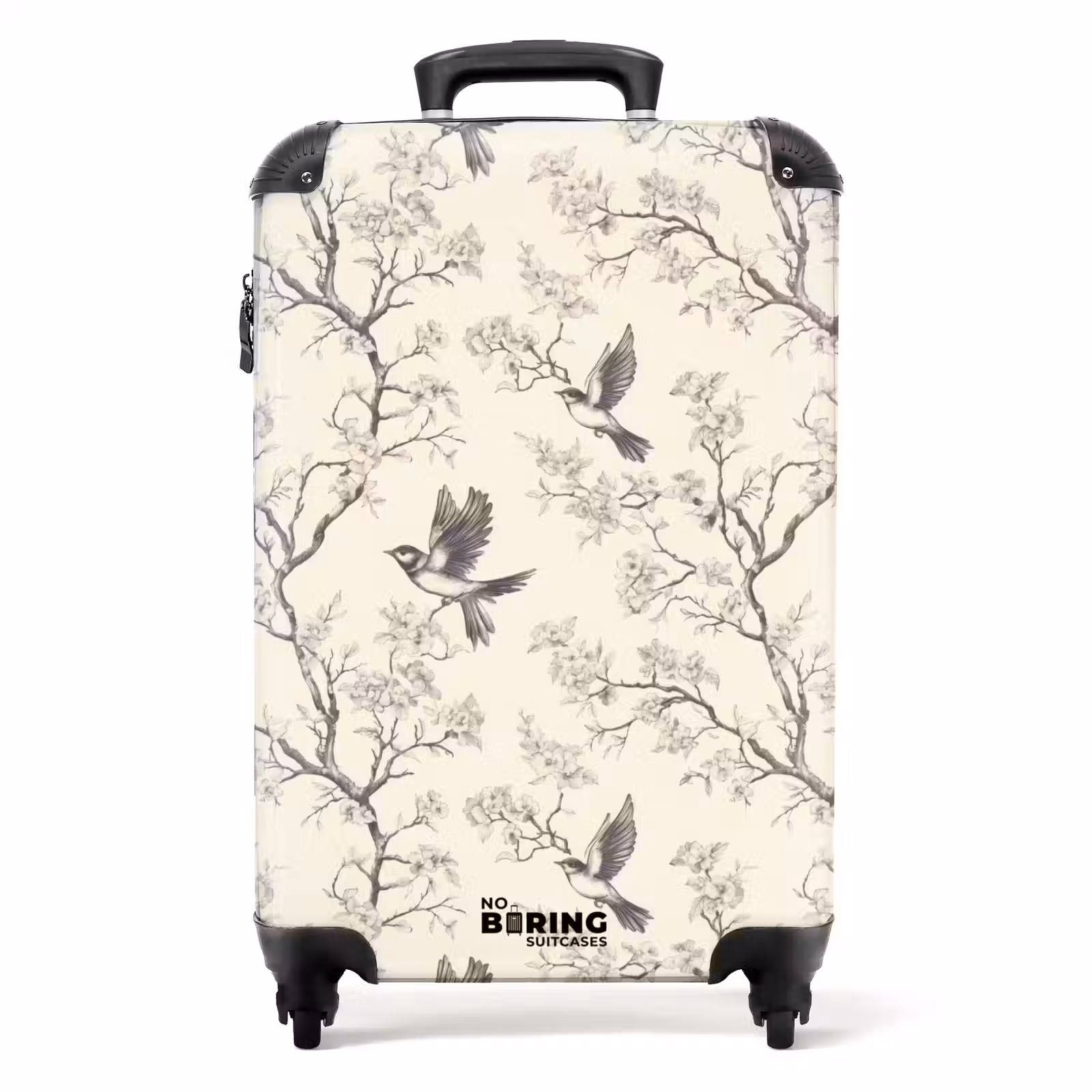 Valise - Branches - Oiseaux - Beige — 1