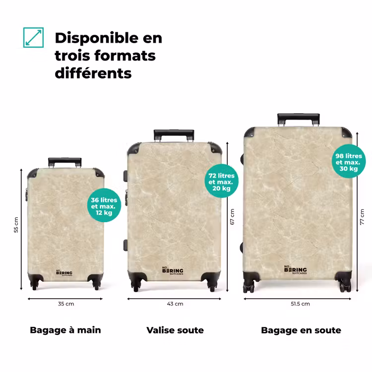 Valise - Beige clair - Marbre - Veines de diffusion — 3