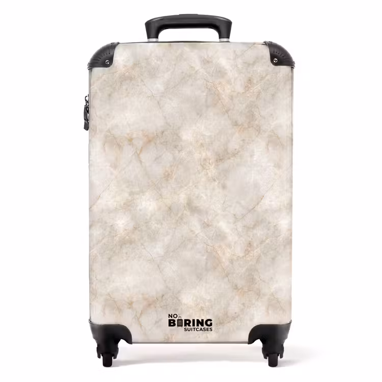 Valise - Beige clair - Veines brun doré - Marbre — 1